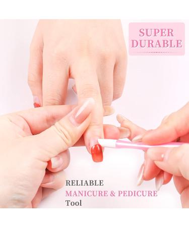 50Pcs Pink Nail Cuticle Trimmer Rubber Cleaner Dead Skin Fork Pusher Set for Women and Men - Buy Online on GoSupps.com
