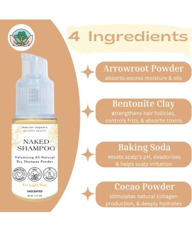 Volumizing Dry Shampoo Powder | Non-Aerosol Organic Hair Powder | Talc & Benzene Free | All Hair Types | Made in USA | Jumbo 2.7 oz (Light - Buy Online on GoSupps.com