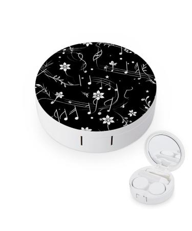 Music Note Flower Contact Lens Travel Kit Portable Cute Contact Box with Mirror for Daily Outdoor style