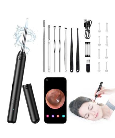 Ear Wax Removal Tool Ear Cleaner with 1080P Camera Ear Cleaning Otoscope Camera Kit Earwax Remover with Light for iOS & Android (Black)