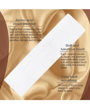 Super Soft Exfoliating Washcloth | Made in Japan | Shower Back Scrubber with Amino Acid Extract | Exfoliating Towel for Sensitive Skin - Buy Online on GoSupps.com