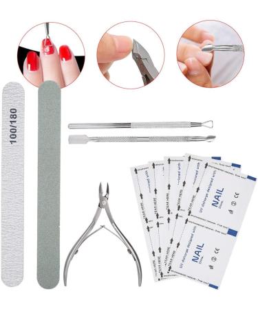 Manicure Tool Set Stainless Steel Double Head Nail File Cuticle Nippers Pusher Polish Removal Planing Tool for Home and Salon Use - Buy Online on GoSupps.com