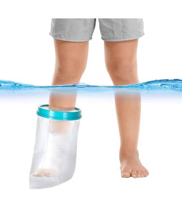 Kids Waterproof Foot Cast Cover for Shower Foot Cover for Shower Foot Shower Protector Keep Ankle Leg Cast Bandage Dry Watertight Shower Boot Bag for Broken Toe Wound Burns Injuries Reusable