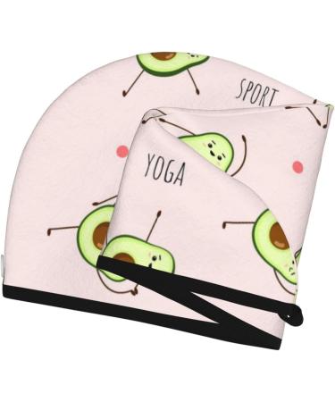 Super Absorbent Avocado Yoga Hair Towel | Coral Velvet Quick Dry Cap for All Hair Types - Buy Online on GoSupps.com