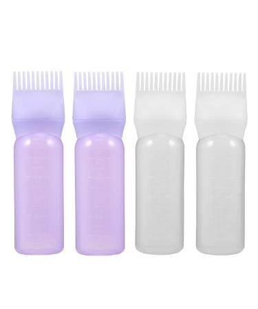 Minkissy root ridge Applicator bottle root comb bottle 4 hair colored base bottles hairdresser chemical cleaning bottle with a gradual hairdresser for the salon at home