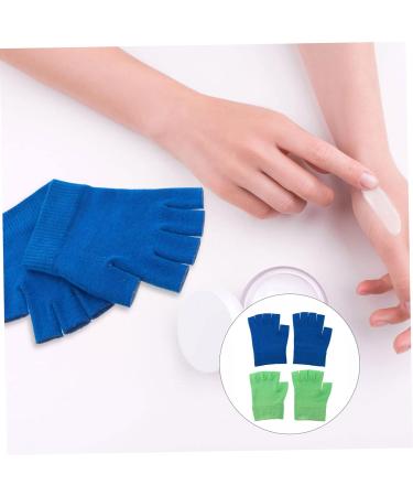 minkissy 2 Pairs Gel Gloves Half Finger Glove Overnight Gloves for Dry Moisturizing Sleeping Gloves Grooming Glove Spa Gloves Moisturizing Gloves Leather Gloves Miss Hand Knitting 16X13X1CM - Buy Online on GoSupps.com