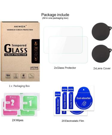 4 Pack Tempered Glass Screen Protector and Lens Cap Cover for Gopro Max Action Camera by Akwox - Buy Online on GoSupps.com