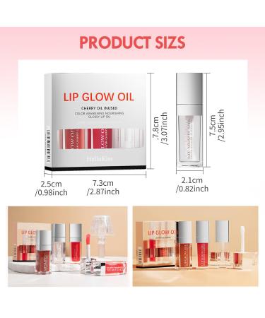 Buy Hydrating Lip Glow Oil - Plumping Tinted Lip Gloss | Long Lasting Moisturizing Lip Care (Set B) - 3 Colors Available | Ideal for International Shipping - Buy Online on GoSupps.com