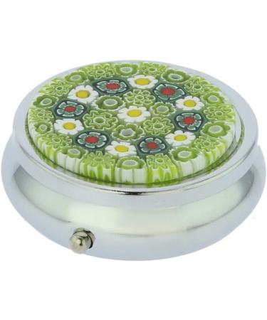 Buy GlassOfVenice Murano Glass Millefiori Pill Box - Elegant Silver Round Design for International Shipping - Buy Online on GoSupps.com