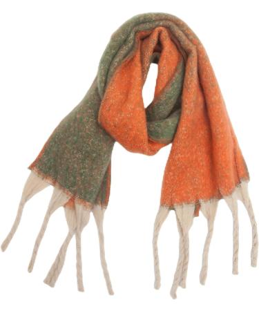 Buy Hanxiulin Women's Vintage Wool Knitting Scarf - Cozy Triangle Winter Scarf in Orange | International Shipping Available - Buy Online on GoSupps.com
