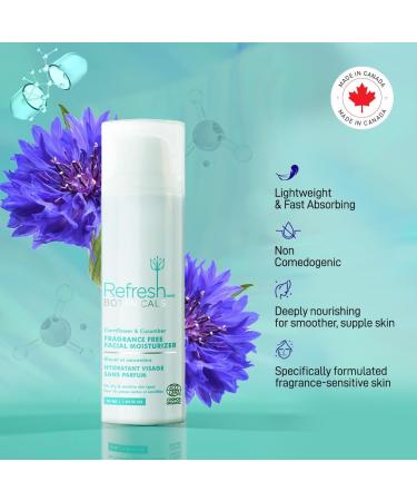 Refresh Botanicals Fragrance-Free Facial Moisturizer | Certified Organic Face Cream for Sensitve Skin | For All Skin Types | Vegan Paraben free | Made in Canada | 50 ML 50 ml (Pack of 1) - Buy Online on GoSupps.com