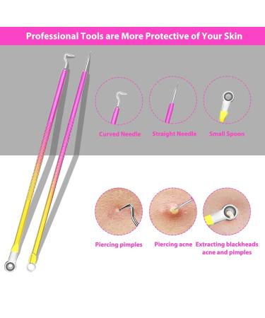 Glamne Blackhead Remover Pimple Popper Kit - Rosy Yellow Acne Comedone Extractor Tools - Buy Online on GoSupps.com