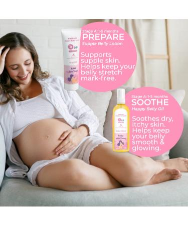 Leska Maternity Stage A Set: Supple Belly Lotion & Happy Belly Oil | Pregnancy Months 1-5 | Complete 3 Part Skin Care System | New Mom Gifts | 4-4.22oz Set - Buy Online on GoSupps.com