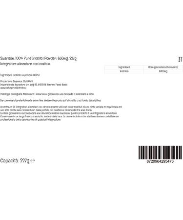 Swanson Inositol Powder 227g | Vegan High Dosage Soy-Free Gluten-Free Non-GMO - International Shipping Available - Buy Online on GoSupps.com