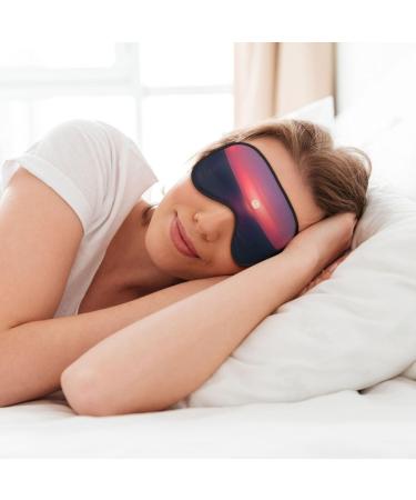 Bright Moon at Sea Double-Sided Eye Mask - Soft Light Blocking Hippie Print for Enhanced Sleep Quality | International Shipping Available - Buy Online on GoSupps.com