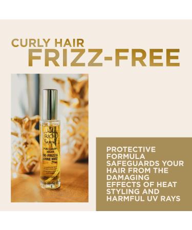 RICH Pure Luxury Argan De-Frizz & Shine Hair Mist - Lightweight Formula Hydration Frizz Protection - enrich with Argan Oil and Almond Oil - 1.69 Oz - Buy Online on GoSupps.com