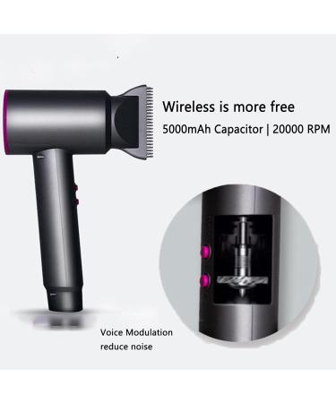 Hair Dryer Hairdryer Hairdryers for Women Cordless Travel Blow Dryer Hair Dryers Lightweight Hot and Cold Wind Wireless for Dormitory High Power Rechargeable Portable (262X123cm grey) 262X123cm Grey - Buy Online on GoSupps.com