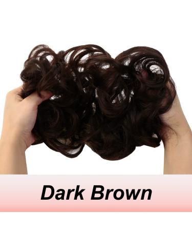 Juikoumn Dark Brown Messy Bun Hair Piece 100% Human Hair | Curly Hair Extensions Scrunchies Updo for Women and Girls - Buy Online on GoSupps.com