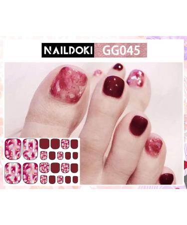 NAILDOKI Nail Stickers - 6 Sheets (132 Pieces) Full Wraps Self-Adhesive Gel Nail Art Decals for Women & Girls | F-01 Design - Buy Online on GoSupps.com
