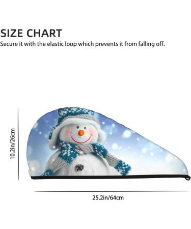 Christmas Snowman Microfiber Hair Towel - Soft Super Absorbent Coral Velvet Drying Wrap for Long Curly & Thick Hair - Buy Online on GoSupps.com