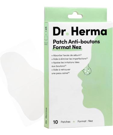 Dr. Herma - Anti-Pimple Patch - Adapted to the Nose - Results in 6 to 8 hours - Tested under dermatological control - Salicylic Acid, Hydrocolloids, Tea Tree Oil - Box of 10 patches