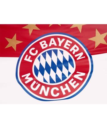Buy FC Bayern Munich Hoist Flag 250x150 cm - 5 Star Logo + Free FCB Autograph Card | International Shipping - Buy Online on GoSupps.com