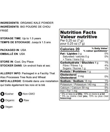 Organic Kale Powder 1lb | Non-GMO, Vegan, Kosher | Bulk Superfood for Baking, Juices, Smoothies & Breakfast Drinks - Buy Online on GoSupps.com