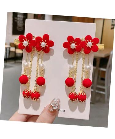 FRCOLOR Hair Sticks 3 Pairs tassel antique style hair clip Chinese Style Hair Clips chinese hair clip Tassel Hair Clip beaded hair accessories Plum Hair Accessories Hanfu baby fabric plum - Buy Online on GoSupps.com