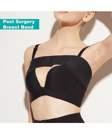 Adjustable Post Surgery Breast Band XXL - Stabilizer & Support Wrap for Breast Augmentation | Prevent Hunchback & Speed Up Postoperative Repair | Breathable & Light - Black - Buy Online on GoSupps.com