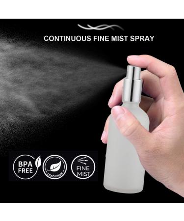 2-Pack 3.4oz Empty Frosted Glass Perfume Atomizer Spray Bottles - Fine Mist Spray, Silver Frosted Design - Buy Online on GoSupps.com