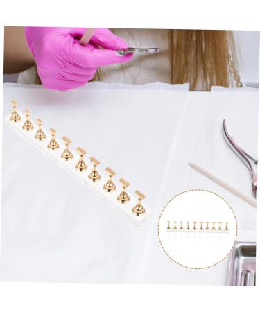 POPETPOP Nail Holders 1 Set Nail Art Base Extended Section Acrylic Nail Mud Nail Painting Stand 19.5x2cm Golden - Buy Online on GoSupps.com