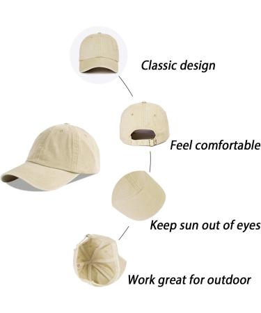 LANGZHEN Unisex Baseball Cap - 100% Cotton Adjustable Dad Hat for Men & Women - Khaki Washed Denim - Ideal for All Styles - Buy Online on GoSupps.com