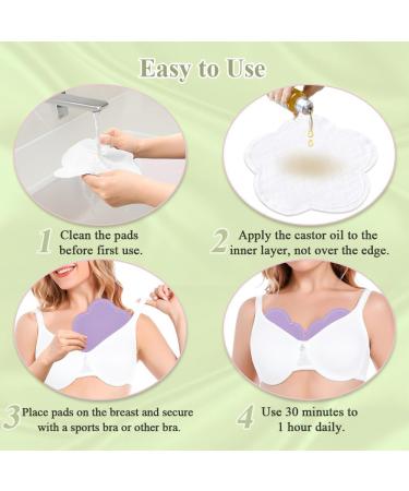 2 Pack Organic Bamboo Cotton Castor Oil Pads - Cyst Compress - Washable Reusable Nursing Pads for Sleeping (Castor Oil Not Included) - Buy Online on GoSupps.com