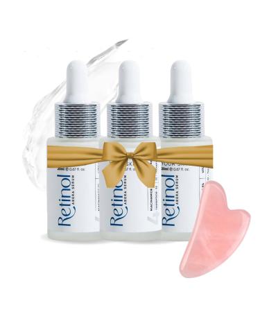 ABERA Retinol Serum Best Melasma Treatment For Face Niacinamide & Vitamin A Anti Aging Serum Remove Freckles Wrinkles & Dark Spots Brightening Serum for Glowing Skin (Set 3)