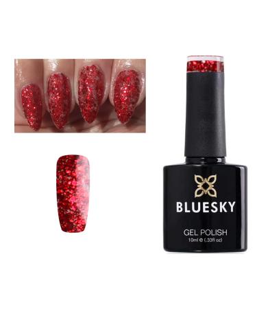 Bluesky S11N Mrs Claus Red Glitter Galore Nail Gel Polish UV LED Soak Off 10ml