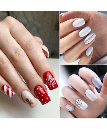 AILLSA Red Gel Nail Polish Set Burgundy Red White Sparkle Gel Polish with Base and Top Coat Valentine's Day Gift Red Sliver Glitter Nail Polish Gel Winter colors Soak Off U V Gel Starter Kit A6-candy Cane - Buy Online on GoSupps.com