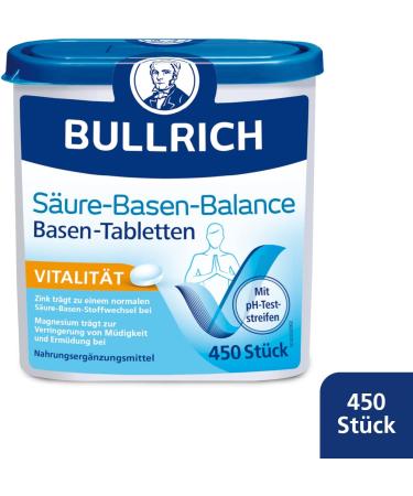Bullrich Acid-Base Balance Tablets 450 pcs | Vegan with Zinc & 24 pH Test Strips | Optimize Your pH Balance - Buy Online on GoSupps.com