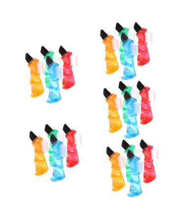 Frcolor 20 STK toothbrush multifunctional mini brushes soft prosthesis brush denture brushes denture brush false teeth cleaning brush double head small personal prosthesis teeth 1 piece (1 Pack) different colors x 5 pieces