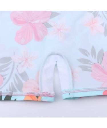 HUAANIUE Baby Girls Short Sleeve One Piece Swimsuit | UPF 50+ Sun Protection | Cyanflower Swimwear | 5-6 Years - Buy Online on GoSupps.com