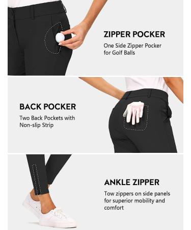 Hiverlay Women's Pro Golf Pants - Quick Dry Slim Lightweight Work Pants for Golf, Hiking, or Casual Wear - Black - X-Small - Buy Online on GoSupps.com