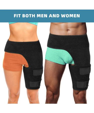 Adjustable Compression Hip Brace for Men and Women - Relief from Hip Pain, Sciatica, Arthritis - Thigh Support for Muscle Strains - Sports Protection - Fits Right and Left Leg - Buy Online on GoSupps.com