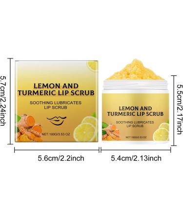 Natural Turmeric Lemon Lip Scrub for Dark Lips Lemon Lip Exfoliator Scrub & Nourish Sugar Turmeric Balm Fade Lip Lines 100g (1Pcs) - Buy Online on GoSupps.com