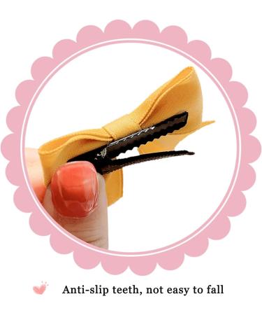 KERTFGOKU Yellow Hair Bows Clips for Girls - 2 PCS Cotton Ribbon Non Slip Hair Accessories for Baby Girls and Toddlers - Buy Online on GoSupps.com