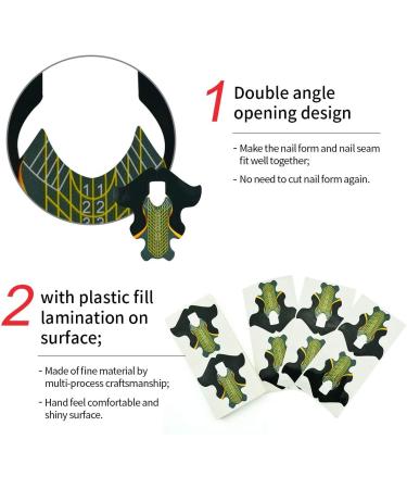 100pcs Extra Long Adhesive Stiletto Nail Forms for UV Gel & Acrylic Extensions - Fish Pattern - Buy Online on GoSupps.com