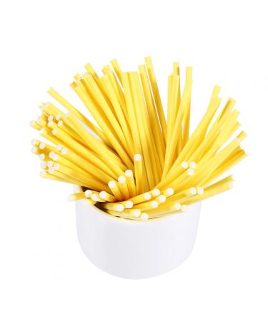 Lollipop Sticks - Colorful Candy Sticks Lollipop Sticks for Making Lollipops, Cake Candy, Chocolates 100 Pieces (Yellow)
