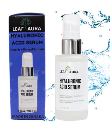 Hyaluronic Acid Serum Made With Organic+ Natural Formula Hydrates + Plumps Skin Made In Canada 1 fl oz