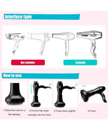 Universal Hair Diffuser - Hair Dryer Diffuser Attachment | Portable Hair Styling Appliances Hairdryer Diffuser | Frizz Free Hair Drying | Profession Blow Dryer Diffuser Adjustable | For Hair Styling black - Buy Online on GoSupps.com