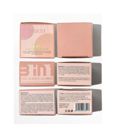 Contour & Highlight Blush Makeup Palette | Cream Bronzer Powder Blush & Shimmer Highlighter | 3-in-1 Eyeshadow Palette with Mirror - International Shipping - Buy Online on GoSupps.com