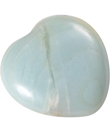 Morella Gemstone Heart Lucky Charm - 3cm Amazonite Stone Heart in Velvet Bag | International Shipping - Buy Online on GoSupps.com
