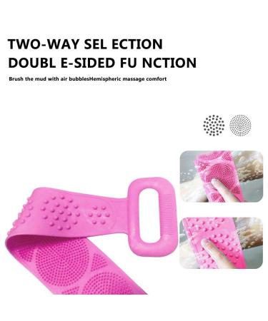 Silicone Body Scrubber 2 Pack - Bath Towel for Men and Women - Shower Back Scrubber - Strong Rub - Long Strip - Multicolor (Blue + Pink) - Buy Online on GoSupps.com